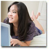 teen on a computer